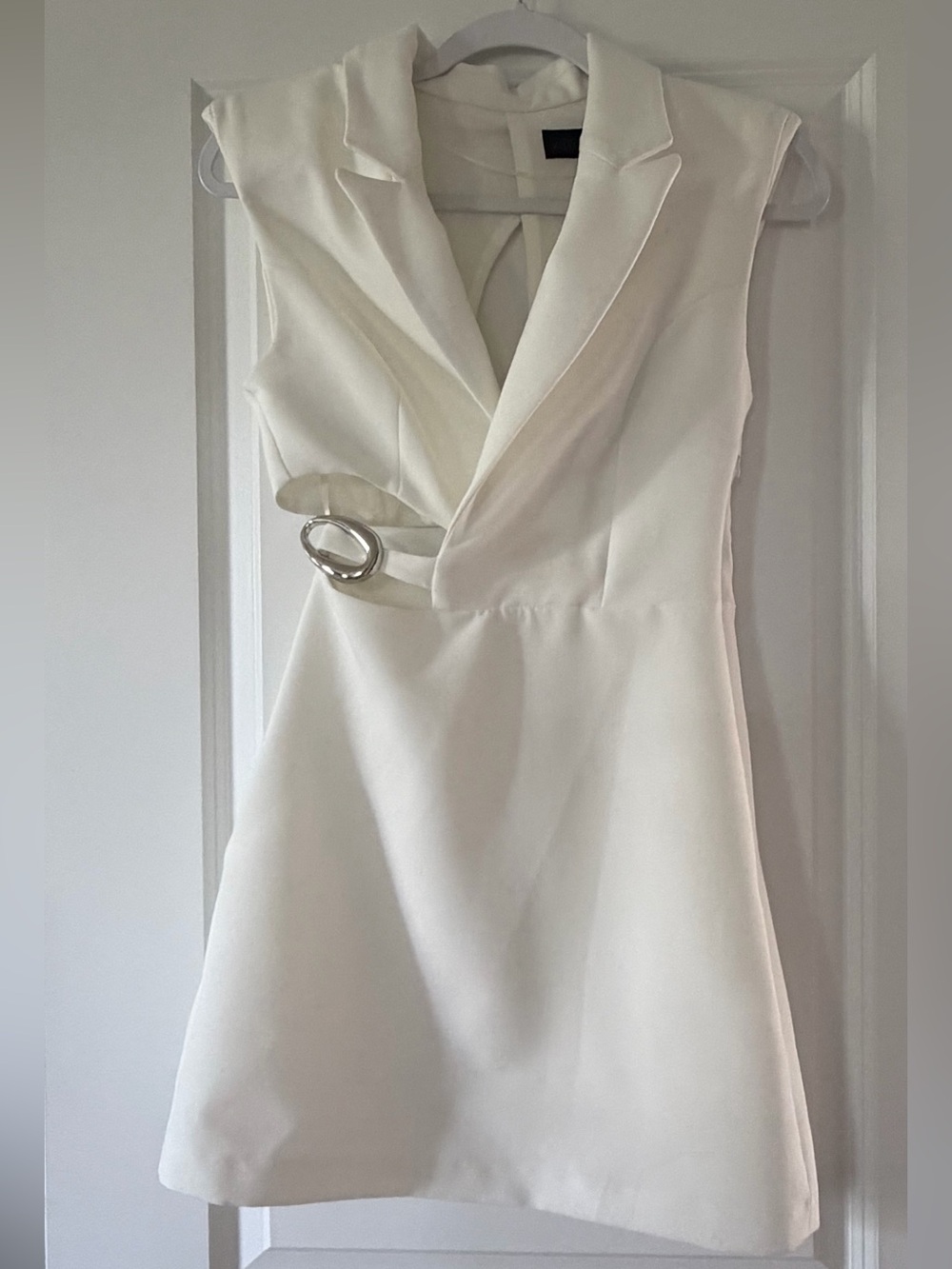 Zara Cut-Out Blazer Dress White Blazer Mini Dress Size XS NWT
